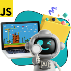 Язык программирования JavaScript + AI. Проектное обучение + геймификация + AI-помощники - КИБЕРшкола программирования для детей, компьютерные курсы для школьников, начинающих и подростков - KIBERone г. Гуково